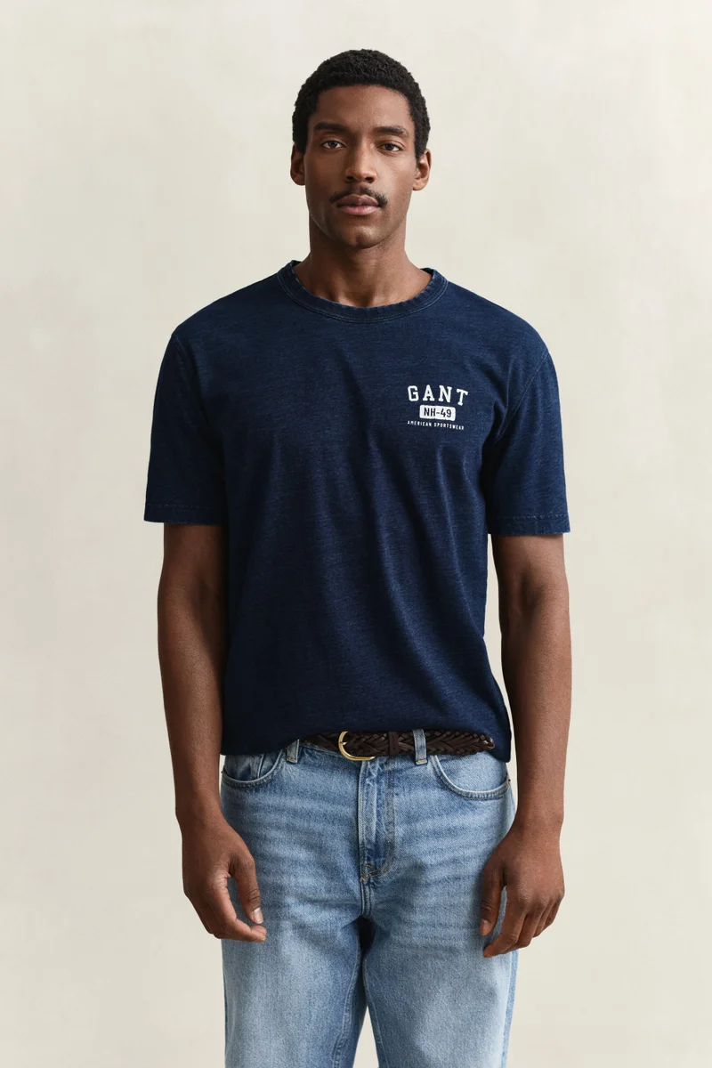 GANT  Indigo Short SleeveTshirt for Men | Best Price UAE
